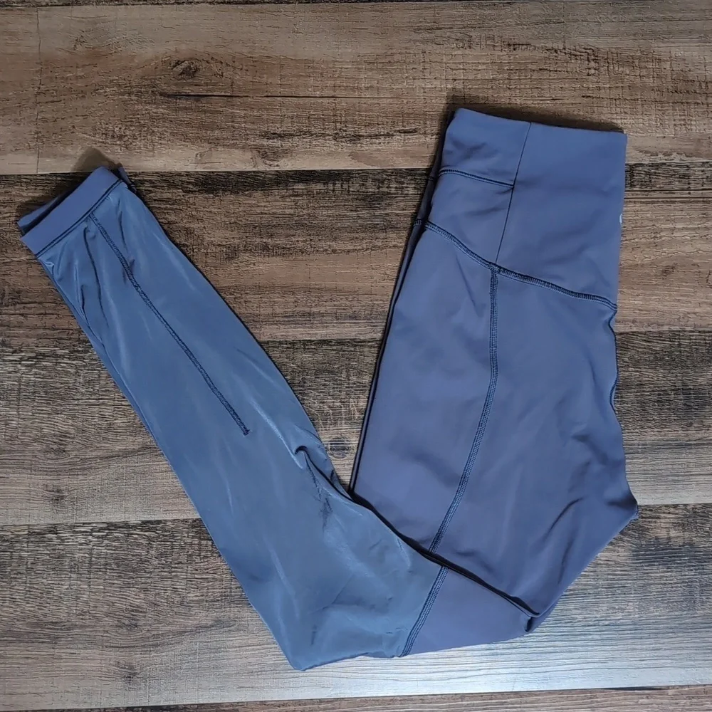 LULULEMON Sculpt It Tight 'Greyvy' (Purple-ish?) Semi-Sheer Panels Hi-Rise Sz 8
